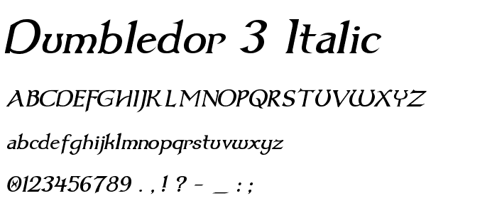 Dumbledor 3 Italic police